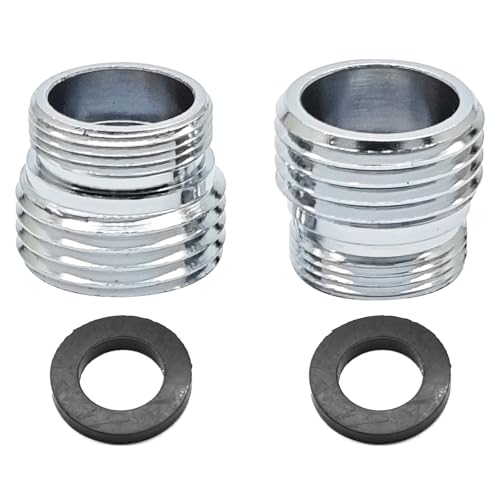 Wasserhahn-Adapter für Küchenspüle, Wasserhahn-Adapter zum Anschluss von Gartenschlauch, Wasserfilter, Standardschlauch, 18 mm Stecker auf G1/2 Zoll (20 mm) Stecker, 2 Stück von QINGSHENG