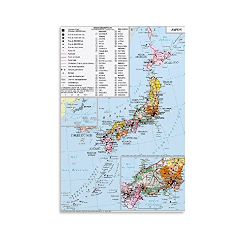 Geopolitische Landkarte von Japan, dekoratives Gemälde, Leinwand, Wandkunst, Wohnzimmer, Poster, Schlafzimmer, Gemälde, 40 x 60 cm Geopolitische Landkarte von Japan, dekoratives Gemälde, Leinwand, Wandkunst, Wohnzimmer, Poster, Schlafzimmer, Gemälde, 40 x 60 cm von QINGWEN