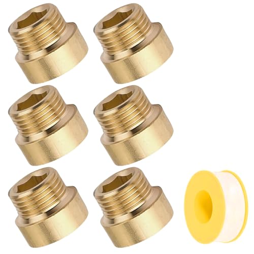6 Stück Messing Hahnverlängerung 1/2 Zoll x 10 mm, 1/2" IG x 1/2" AG, 1/2 Zoll Gewindeverlängerung, 10MM Messing Verlängerung Fitting, Gewindefitting Hahnverlängerung für Wasserhähne Eckventile 6 Stück Messing Hahnverlängerung 1/2 Zoll x 10 mm, 1/2" IG x 1/2" AG, 1/2 Zoll Gewindeverlängerung, 10MM Messing Verlängerung Fitting, Gewindefitting Hahnverlängerung für Wasserhähne Eckventile von QINGYIWL