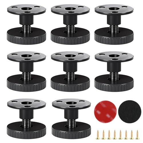 QINGYIWL 8 Stück Verstellbarer Gerätefüße 27-40mm, Möbelfüße Stützfuß mit kratzfestem Nivellierfüße, Verstellbar Bettfuß für Möbel Tische Schränke, 2 Installationsarten Gebohrt Oder Selbstklebend Sein von QINGYIWL