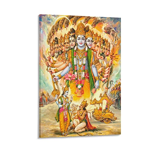Lord Krishna Hinduismus-Poster, indische Götter, religiöse Ritualkultur, Leinwandbild, Kunstdruck, modernes Familienschlafzimmer, Dekorationsposter, 60 x 90 cm von QINGYUAN