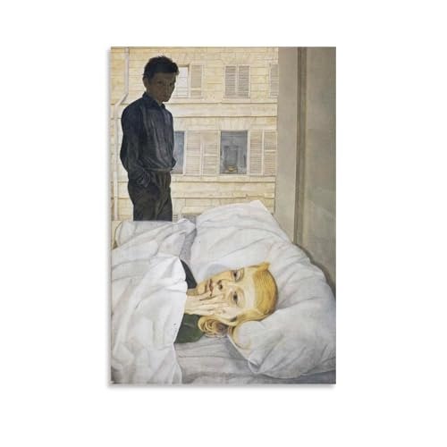QINGYUAN Lucian Freud Hotelschlafzimmer (1954), Poster, Kunstwerke, Leinwand, ästhetisch, für Zimmer, Wandkunst, moderne Dekoration, 30 x 45 cm von QINGYUAN