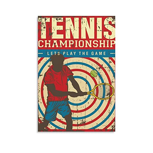 Tennis Vintage Sport Poster Sommer Deco Home Modern Dekorative Poster Coole Kunstwerke Wandkunst Leinwanddruck 50 x 75 cm von QINGYUAN