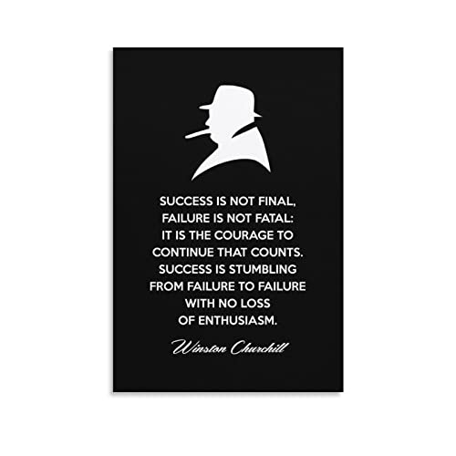 Winston Churchill Success Motivierende inspirierende Zitate Poster Bild Kunstdruck Leinwand Poster Wandkunst Moderne Heimkunstwerke 40 x 60 cm von QINGYUAN