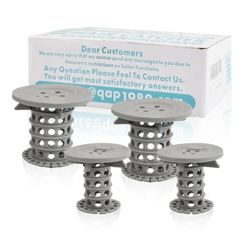 4 Stück Abflusssieb Haarfänger Dusche Silikon Haarsieb, Duschsieb Badewanne Abflussabdeckung für Waschbecken und Dusche Silicone Drain Strainer für Badezimmer, Küche und Abfluss von QINGZY