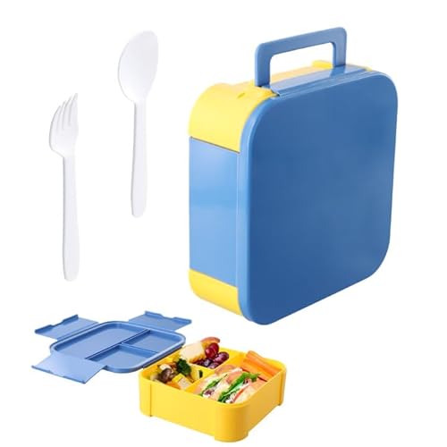 Kinder Brotdose mit Fächern, Lunchbox für Kinder mit 3 Fächern, Auslaufsicher Lunchbox, 1200ML BPA Frei Bento Box für Erwachsene Kindergarten Schule von QINGZY