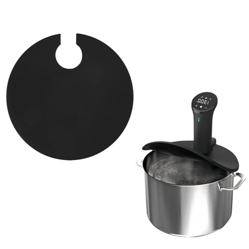 Sous-Vide-Deckel aus Silikon, passend für Töpfe bis 28 cm Ø, reduziert Wasserverdunstung, erhält Geschmack und Feuchtigkeit, Deckel für Sous Vide Behälter, für präzises Garen von QINGZY