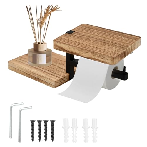 Toilettenpapierhalter Holz mit Ablage, Toilet Paper Holder Wood, Klopapierhalter mit Ablage für Badezimmer, Wandregal Holz Toilettenpapier Aufbewahrung, Klopapierhalterung, Klorollenhalter Wandmontag Toilettenpapierhalter Holz mit Ablage, Toilet Paper Holder Wood, Klopapierhalter mit Ablage für Badezimmer, Wandregal Holz Toilettenpapier Aufbewahrung, Klopapierhalterung, Klorollenhalter Wandmontag von QINGZY