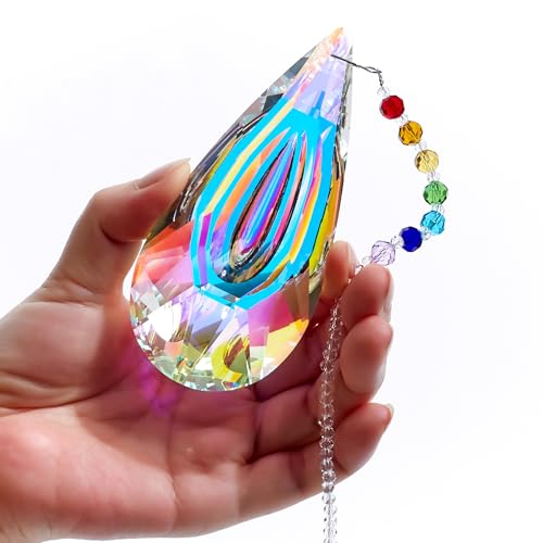 QINJIEJIE Sonnenfänger Kristall Regenbogen Prisma Fensterdeko Hängend Glas Chakra Perlen Lichtspiel Fenster Sonnenfänger Basteln Kristalle zum Aufhängen Fenster Deko Garten AB Suncatcher QINJIEJIE Sonnenfänger Kristall Regenbogen Prisma Fensterdeko Hängend Glas Chakra Perlen Lichtspiel Fenster Sonnenfänger Basteln Kristalle zum Aufhängen Fenster Deko Garten AB Suncatcher von QINJIEJIE