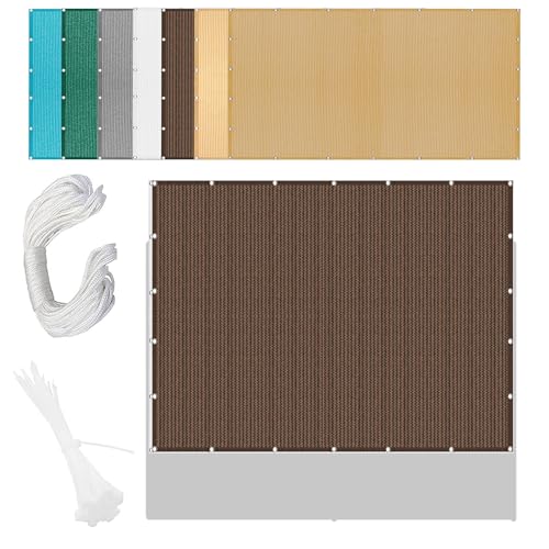 Sonnensegel Rechteckig mit Ösen 492 x 548 cm Rechteckig Atmungsaktiv Sonnenschutz Windschutz Schattiernetz inkl Befestigungsseile für Garten Balkon, braun Sonnensegel Rechteckig mit Ösen 492 x 548 cm Rechteckig Atmungsaktiv Sonnenschutz Windschutz Schattiernetz inkl Befestigungsseile für Garten Balkon, braun von QINLIGAO