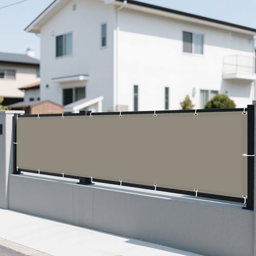 Sonnensegel Wasserfest 185 x 750 cm Rechteckig Wasserdicht 98% UV Schutz Pergola-Schattenspender Ersatz-Vordach mit Spannseilen mit Ösen für Terrasse Garten, Khaki von QINLIGAO
