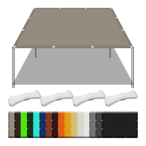 Sun Segel Sonnensegel 0.7 x 1.5 m Wasserabweisend Windabweisend Markisenstoff Balkonbespannung mit Spannseilen mit Ösen für Außenbereich Garten, Taupe von QINLIGAO