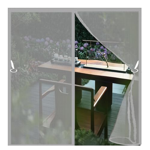 Fliegengitter Fenster Magnet 157 x 200 cm Luft kann frei strömen Fliegengitter Fenster Insect Stop Langlebige mit Selbstklebendes Klettband Nicht Kürzbar, Grau von QINLIQIN