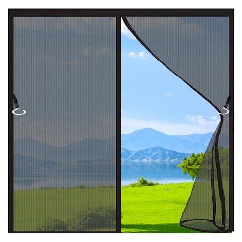 Fliegengitter Fenster ohne Bohren 220 x 120 cm Insect Stop Fliegenvorhang Balkontür Magnet Langlebige mit Selbstklebendes Klettband Nicht Kürzbar, Schwarz Fliegengitter Fenster ohne Bohren 220 x 120 cm Insect Stop Fliegenvorhang Balkontür Magnet Langlebige mit Selbstklebendes Klettband Nicht Kürzbar, Schwarz von QINLIQIN