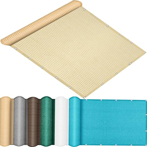 Garten Sonnensegel 70 x 420 cm Balkon Sichtschutz Balkonabdeckung Windschutz Sonnenschutz mit Ösen, Nylon Kabelbinder Und Kordel für Den Gartenzaun, Creme Farben Garten Sonnensegel 70 x 420 cm Balkon Sichtschutz Balkonabdeckung Windschutz Sonnenschutz mit Ösen, Nylon Kabelbinder Und Kordel für Den Gartenzaun, Creme Farben von QINLIQIN