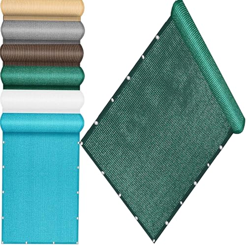 QINLIQIN Balkon Sichtschutz 86 x 150 cm Zaunblende Sichtschutz Atmungsaktiv Schützt Privatsphäre mit Ösen, Nylon Kabelbinder Und Kordel für Terrassen Swimming Pool, Dunkelgrün von QINLIQIN