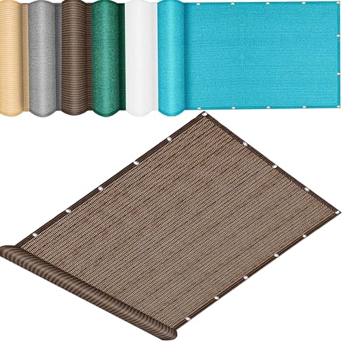 QINLIQIN Balkonverkleidung 200 x 320 cm Balkon Markise Camping Stoff Blickdichte Windschutz Und Uv-Schutz mit Befestigungsschnur Kabelbinder für Terrasse, Garten, Braun von QINLIQIN