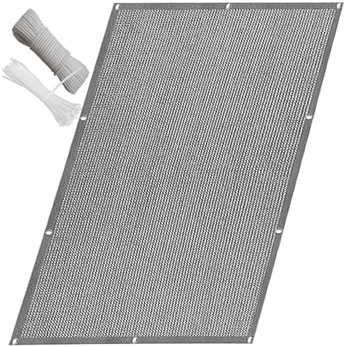QINLIQIN Sichtschutz Zaun 90 x 130 cm Balkonbespannung Sichtschutz Blickdichte Windschutz Reißfest mit Ösen, Nylon Kabelbinder Und Kordel für Den Gartenzaun, Hellgrau QINLIQIN Sichtschutz Zaun 90 x 130 cm Balkonbespannung Sichtschutz Blickdichte Windschutz Reißfest mit Ösen, Nylon Kabelbinder Und Kordel für Den Gartenzaun, Hellgrau von QINLIQIN