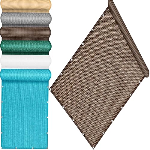 QINLIQIN Sonnensegel Rechteckig 112 x 156 cm Zaunblende Sichtschutz Wind-Und Uv-Schutz Staubschutz mit Ösen, Nylon Kabelbinder Und Kordel für Terrassen Swimming Pool, Braun von QINLIQIN