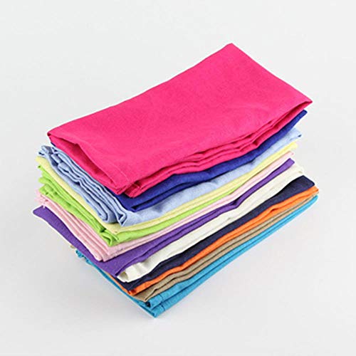 QINS Set von 12 Stück Stoff Servietten 40x40Cm Baumwolle Leinen Servietten Tischset Esstisch Servietten Matte Kinder Tisch Serviette Stoff, gemischt von QINS