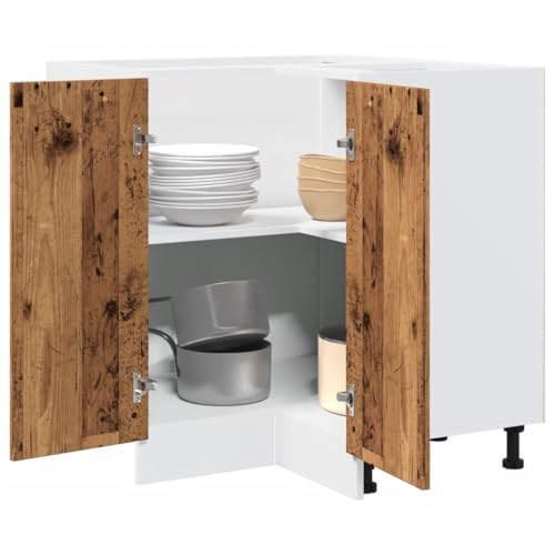 Küchenschrank Lyon Altholz-Optik Moderner Küchenschrank aus Eichenholz mit viel Stauraum und elegantem Design 75,5x75,5x81,5 cm Holzwerkstoff von QINXIXINAIXI