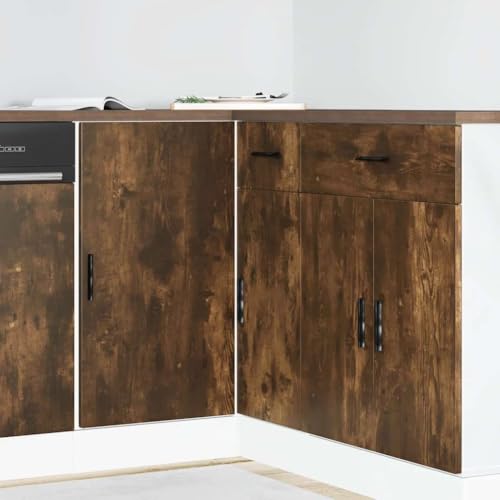 Küchenunterschrank Lyon Räuchereiche Holzwerkstoff Moderner Küchenschrank aus Eichenholz mit viel Stauraum und elegantem Design Küchenunterschrank Lyon Räuchereiche Holzwerkstoff Moderner Küchenschrank aus Eichenholz mit viel Stauraum und elegantem Design von QINXIXINAIXI