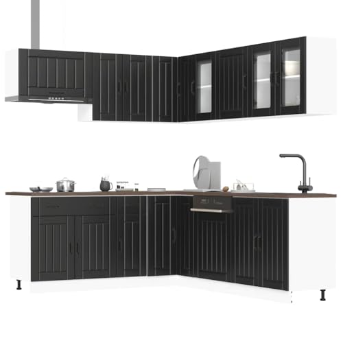 QINXIXINAIXI 11-TLG. Küchenschrank-Set Lucca Schwarz Holzwerkstoff 11-teilige Küchenzeile mit Stauraum, Holzwerkstoff, verstellbaren Füßen QINXIXINAIXI 11-TLG. Küchenschrank-Set Lucca Schwarz Holzwerkstoff 11-teilige Küchenzeile mit Stauraum, Holzwerkstoff, verstellbaren Füßen von QINXIXINAIXI