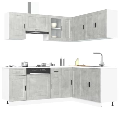 QINXIXINAIXI 11-TLG. Küchenschrank-Set Porto Betongrau Holzwerkstoff 11-teilige Küchenzeile mit Stauraum, Holzwerkstoff, verstellbaren Füßen QINXIXINAIXI 11-TLG. Küchenschrank-Set Porto Betongrau Holzwerkstoff 11-teilige Küchenzeile mit Stauraum, Holzwerkstoff, verstellbaren Füßen von QINXIXINAIXI