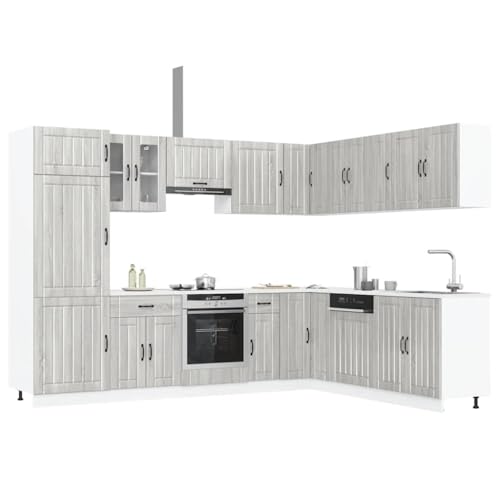 QINXIXINAIXI 14-TLG. Küchenschrank-Set Lucca Grau Sonoma Holzwerkstoff 14-teilige Küchenzeile mit viel Stauraum und verstellbaren Füßen für optimale Organisation QINXIXINAIXI 14-TLG. Küchenschrank-Set Lucca Grau Sonoma Holzwerkstoff 14-teilige Küchenzeile mit viel Stauraum und verstellbaren Füßen für optimale Organisation von QINXIXINAIXI