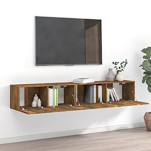 QINXIXINAIXI 2-TLG. TV-Schrank-Set Räuchereiche Holzwerkstoff HiFi Rack Fernseher Tisch Konsolentisch mit Schubladen Sideboard tv QINXIXINAIXI 2-TLG. TV-Schrank-Set Räuchereiche Holzwerkstoff HiFi Rack Fernseher Tisch Konsolentisch mit Schubladen Sideboard tv von QINXIXINAIXI