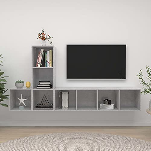 QINXIXINAIXI 3-TLG. TV-Schrank-Set Betongrau Holzwerkstoff wohnzimmerschrank tv möbel kommode Sideboard Wohnzimmer QINXIXINAIXI 3-TLG. TV-Schrank-Set Betongrau Holzwerkstoff wohnzimmerschrank tv möbel kommode Sideboard Wohnzimmer von QINXIXINAIXI
