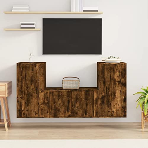 QINXIXINAIXI 3-TLG. TV-Schrank-Set Räuchereiche Holzwerkstoff wohnzimmerschrank Fernseher Schrank tv kommode Fernsehschrank QINXIXINAIXI 3-TLG. TV-Schrank-Set Räuchereiche Holzwerkstoff wohnzimmerschrank Fernseher Schrank tv kommode Fernsehschrank von QINXIXINAIXI