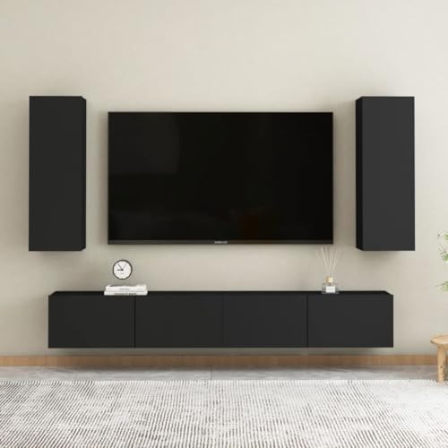 QINXIXINAIXI 4-TLG. TV-Schrank-Set Schwarz Holzwerkstoff Couchtisch hängeschrank tv unterschrank wohnzimmerschrank QINXIXINAIXI 4-TLG. TV-Schrank-Set Schwarz Holzwerkstoff Couchtisch hängeschrank tv unterschrank wohnzimmerschrank von QINXIXINAIXI