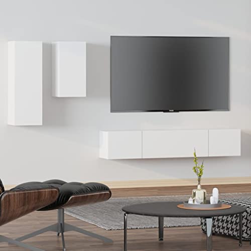 QINXIXINAIXI 4-TLG. TV-Schrank-Set Weiß Holzwerkstoff Fernsehtisch tv möbel Couchtisch tv Board QINXIXINAIXI 4-TLG. TV-Schrank-Set Weiß Holzwerkstoff Fernsehtisch tv möbel Couchtisch tv Board von QINXIXINAIXI