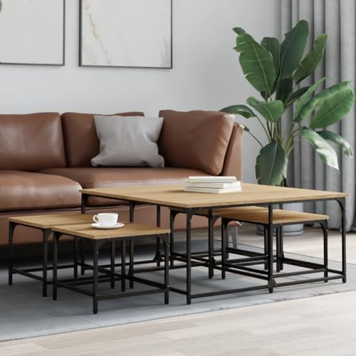 QINXIXINAIXI 5-teiliges Couchtisch-Set mit industriellem Design, platzsparend und vielseitig für Wohnzimmer, Schlafzimmer oder Büro, aus langlebigem Holzwerkstoff mit QINXIXINAIXI 5-teiliges Couchtisch-Set mit industriellem Design, platzsparend und vielseitig für Wohnzimmer, Schlafzimmer oder Büro, aus langlebigem Holzwerkstoff mit von QINXIXINAIXI