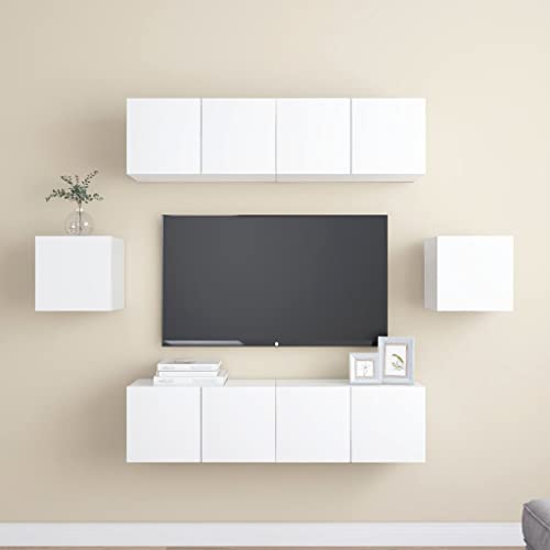 QINXIXINAIXI 6-TLG. TV-Schrank-Set Weiß Holzwerkstoff Fernsehschrank hängeschrank Couchtisch wohnzimmerschrank QINXIXINAIXI 6-TLG. TV-Schrank-Set Weiß Holzwerkstoff Fernsehschrank hängeschrank Couchtisch wohnzimmerschrank von QINXIXINAIXI