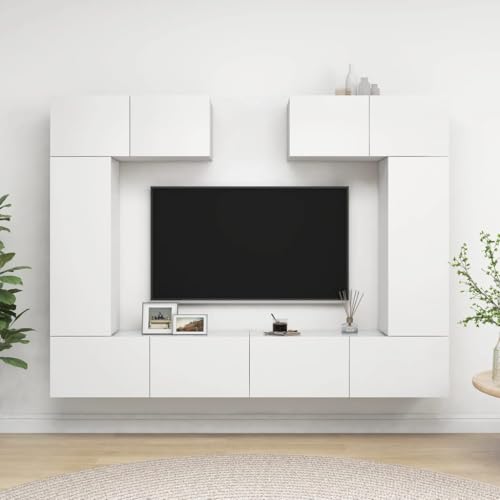QINXIXINAIXI 6-TLG. TV-Schrank-Set Weiß Holzwerkstoff tv Regal Fernsehtisch wohnzimmerschrank hängeschrank QINXIXINAIXI 6-TLG. TV-Schrank-Set Weiß Holzwerkstoff tv Regal Fernsehtisch wohnzimmerschrank hängeschrank von QINXIXINAIXI