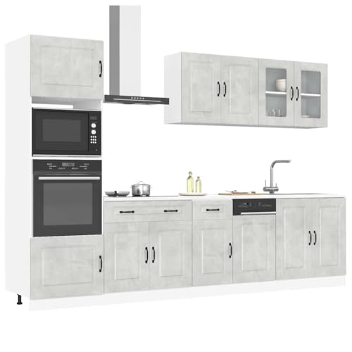 QINXIXINAIXI 7-TLG. Küchenschrank-Set Kalmar Betongrau Holzwerkstoff 7-teilige Küchenzeile mit Stauraum, Holzwerkstoff Schränke verstellbare Füße QINXIXINAIXI 7-TLG. Küchenschrank-Set Kalmar Betongrau Holzwerkstoff 7-teilige Küchenzeile mit Stauraum, Holzwerkstoff Schränke verstellbare Füße von QINXIXINAIXI