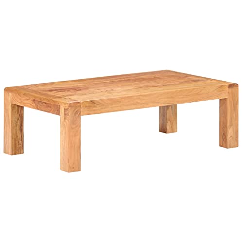 QINXIXINAIXI Akazien-Massivholz Couchtisch mit honigfarbener Lasur – rustikaler Wohnzimmertisch aus robustem Hartholz von QINXIXINAIXI