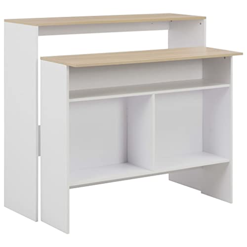 QINXIXINAIXI Bartisch mit 2 Tischplatten Weiß und Eichefarben Tafel Dinner Table für Küche 130x40x120 cm QINXIXINAIXI Bartisch mit 2 Tischplatten Weiß und Eichefarben Tafel Dinner Table für Küche 130x40x120 cm von QINXIXINAIXI