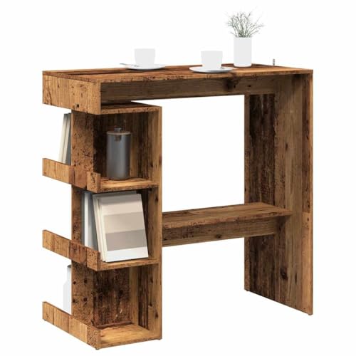 QINXIXINAIXI Bartisch mit Regal Altholz-Optik Esstisch Dinner Table für Restaurant 100x48x101,5 cm QINXIXINAIXI Bartisch mit Regal Altholz-Optik Esstisch Dinner Table für Restaurant 100x48x101,5 cm von QINXIXINAIXI