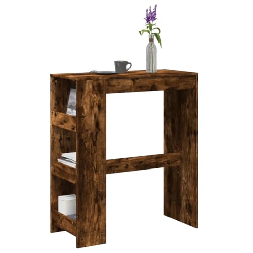 QINXIXINAIXI Bartisch mit Regal Räuchereiche Pflegeleichter Tisch Dinner Table für Restaurant 90x40x103,5 cm Holzwerkstoff QINXIXINAIXI Bartisch mit Regal Räuchereiche Pflegeleichter Tisch Dinner Table für Restaurant 90x40x103,5 cm Holzwerkstoff von QINXIXINAIXI