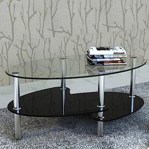 QINXIXINAIXI Eleganter 3-Etagen Couchtisch mit Glasplatten und Stauraum | Robuster Beistelltisch für Wohnzimmer oder Schlafzimmer | Leicht zu reinigen von QINXIXINAIXI