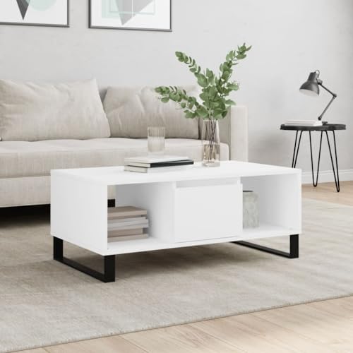 QINXIXINAIXI Eleganter Couchtisch aus Holzwerkstoff mit Metallbeinen und Stauraum – Stilvoller Sofatisch für Wohnzimmer QINXIXINAIXI Eleganter Couchtisch aus Holzwerkstoff mit Metallbeinen und Stauraum – Stilvoller Sofatisch für Wohnzimmer von QINXIXINAIXI