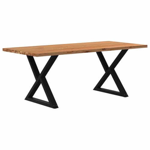 QINXIXINAIXI Esstisch Hellbraun Dinner Table Küchentisch für Restaurant 200x90x74 cm Massivholz Eiche Rechteckig von QINXIXINAIXI