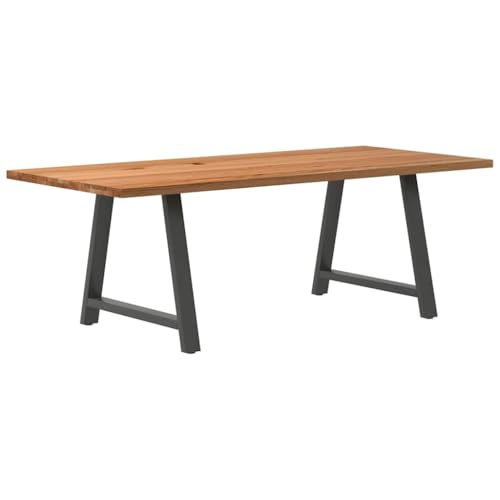 QINXIXINAIXI Esstisch Hellbraun Dinner Table Pflegeleichter Tisch für Küche 220x100x74 cm Massivholz Eiche Rechteckig von QINXIXINAIXI