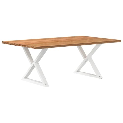 QINXIXINAIXI Esstisch Hellbraun Esszimmer Dinner Table für Restaurant 200x120x74 cm Massivholz Eiche Rechteckig von QINXIXINAIXI