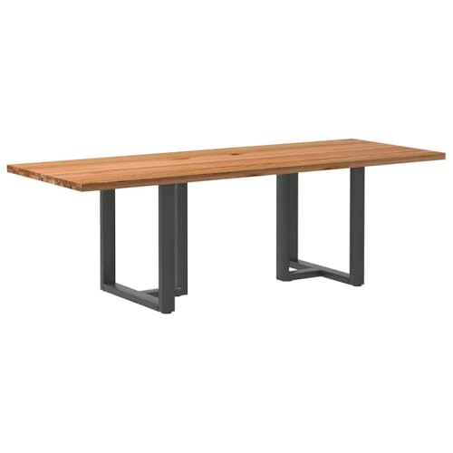 QINXIXINAIXI Esstisch Hellbraun Esszimmertisch Massiver Esstisch für Innenraum 240x90x74 cm Massivholz Eiche Rechteckig von QINXIXINAIXI