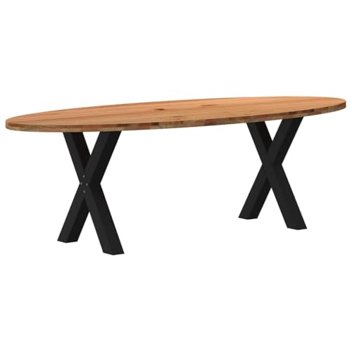 QINXIXINAIXI Esstisch Hellbraun Familientisch Pflegeleichter Tisch für Innenraum 240x100x74 cm Massivholz Eiche Oval QINXIXINAIXI Esstisch Hellbraun Familientisch Pflegeleichter Tisch für Innenraum 240x100x74 cm Massivholz Eiche Oval von QINXIXINAIXI