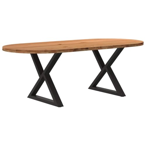 QINXIXINAIXI Esstisch Hellbraun Mahlzeitentisch Esszimmertisch für Restaurant 220x100x74 cm Massivholz Eiche Oval QINXIXINAIXI Esstisch Hellbraun Mahlzeitentisch Esszimmertisch für Restaurant 220x100x74 cm Massivholz Eiche Oval von QINXIXINAIXI